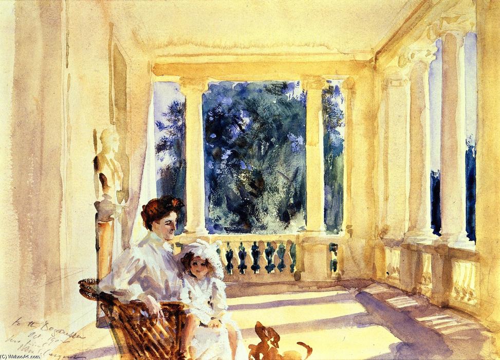 Wikioo.org - สารานุกรมวิจิตรศิลป์ - จิตรกรรม John Singer Sargent - Mrs. Ralph Curtis with Her Daughter, Sylvia