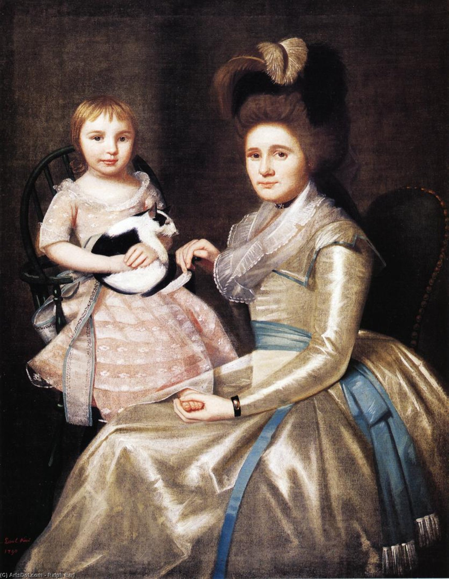 Wikioo.org - The Encyclopedia of Fine Arts - Painting, Artwork by Ralph Earl - Mrs. William Taylor and Son Daniel