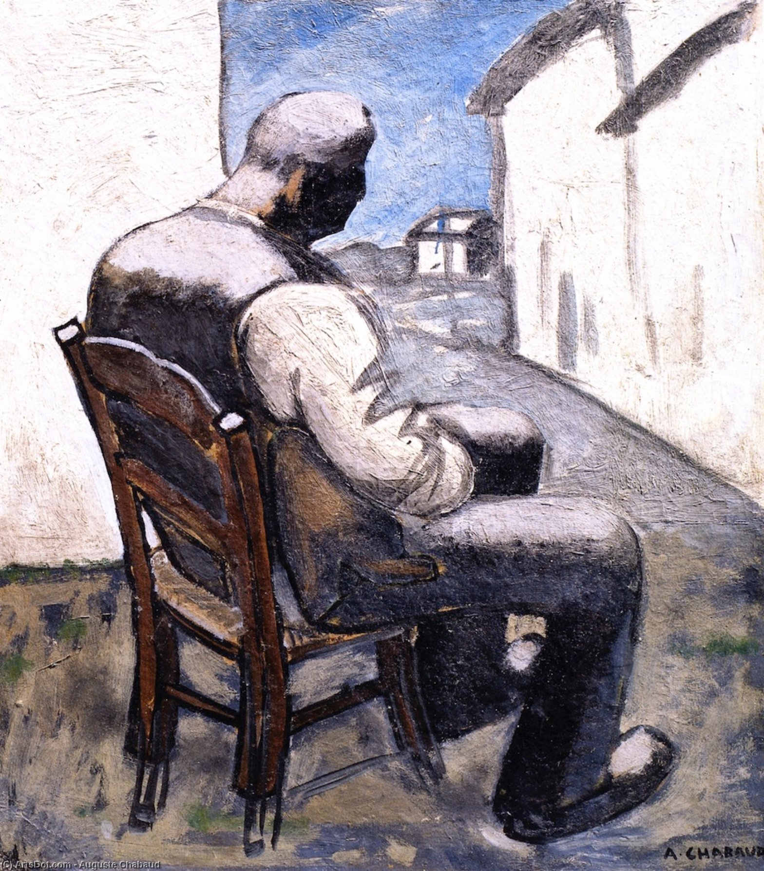 WikiOO.org - Güzel Sanatlar Ansiklopedisi - Resim, Resimler Auguste Chabaud - Man Sitting
