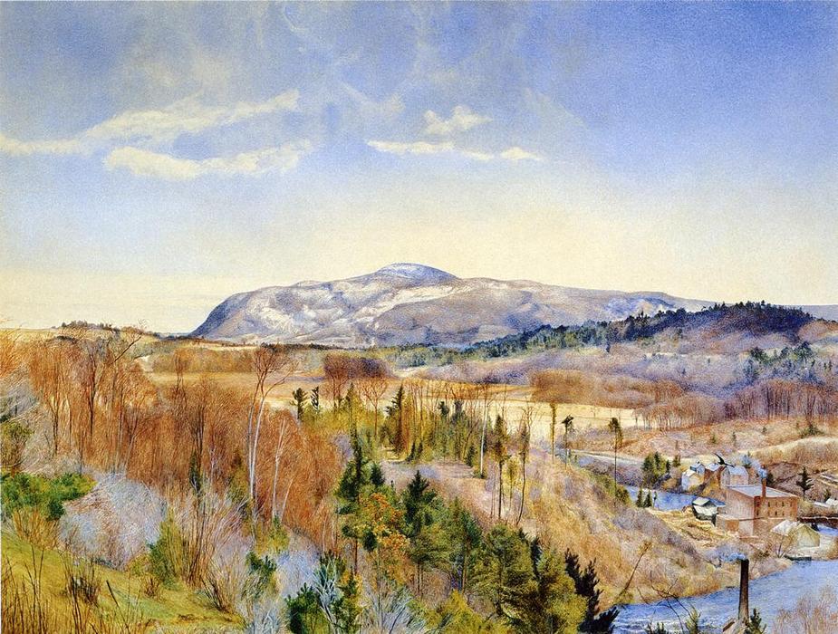 WikiOO.org - دایره المعارف هنرهای زیبا - نقاشی، آثار هنری Henry Roderick Newman - Mt. Everett from Monument Mountain in April