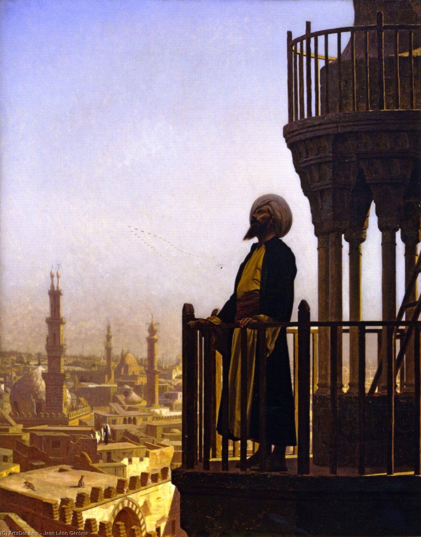 Wikioo.org - The Encyclopedia of Fine Arts - Painting, Artwork by Jean Léon Gérôme - The Muezzin (also known as The Call to Prayer)