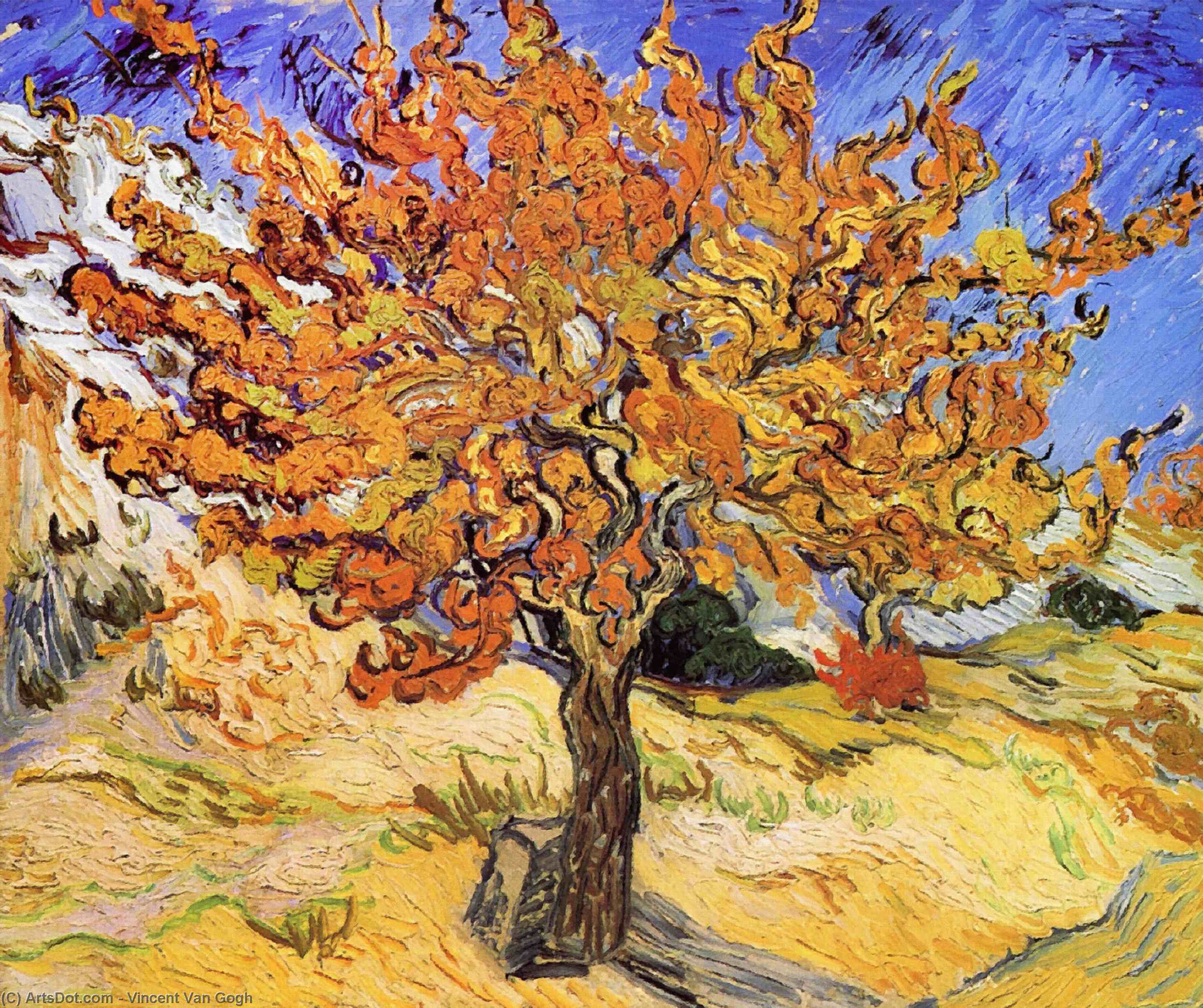 WikiOO.org - دایره المعارف هنرهای زیبا - نقاشی، آثار هنری Vincent Van Gogh - Mulberry Tree (also known as The Mulberry Tree)
