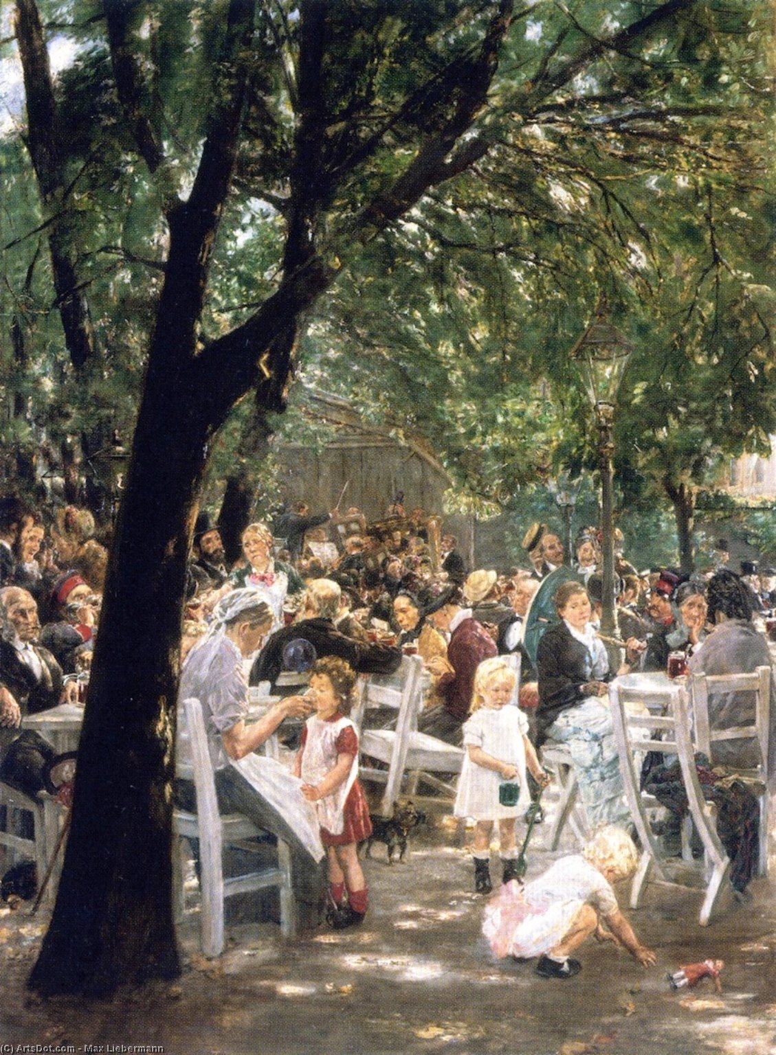 Wikioo.org - The Encyclopedia of Fine Arts - Painting, Artwork by Max Liebermann - Munich Beer Garden: The Augustine Brewery