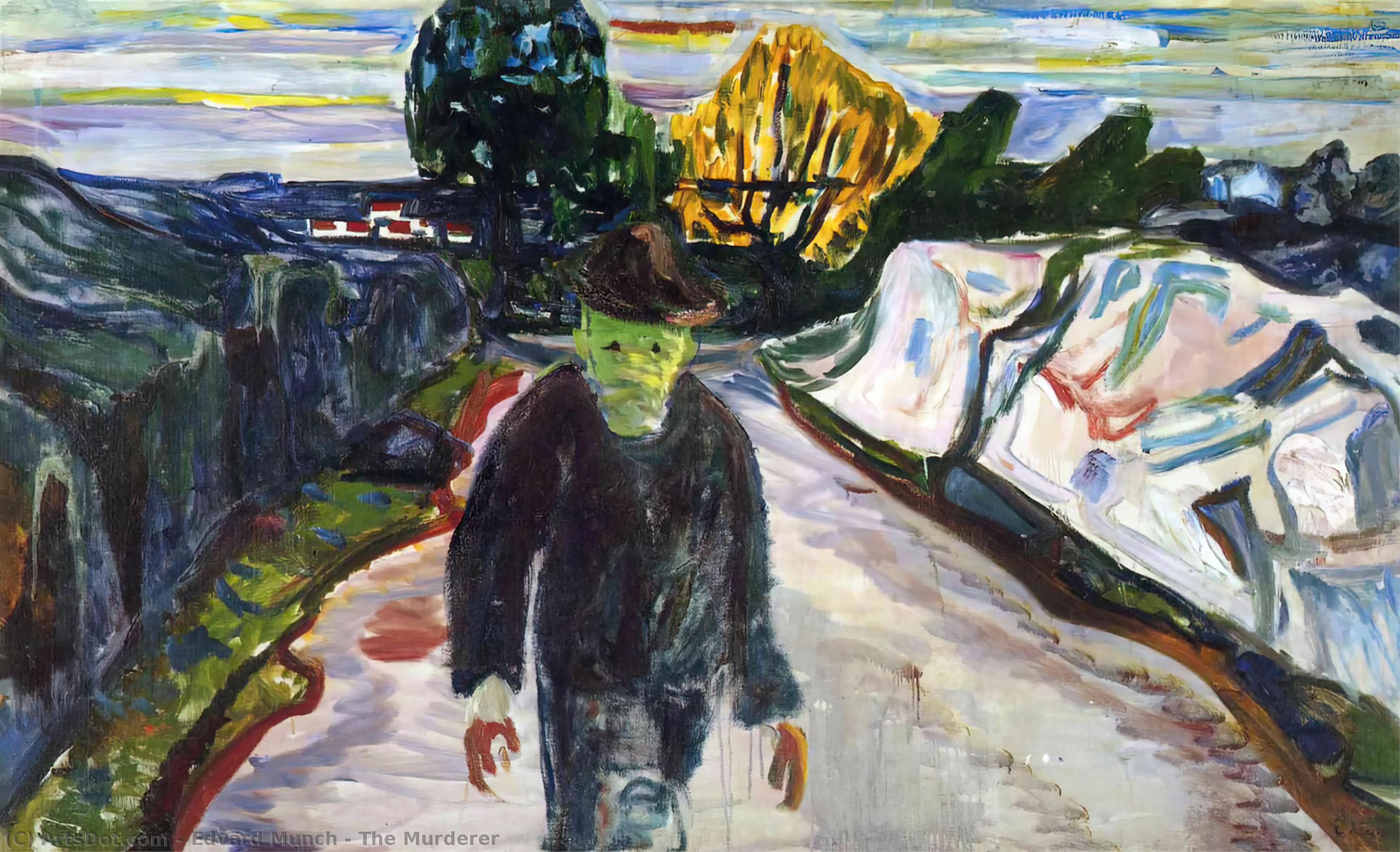 WikiOO.org - Güzel Sanatlar Ansiklopedisi - Resim, Resimler Edvard Munch - The Murderer