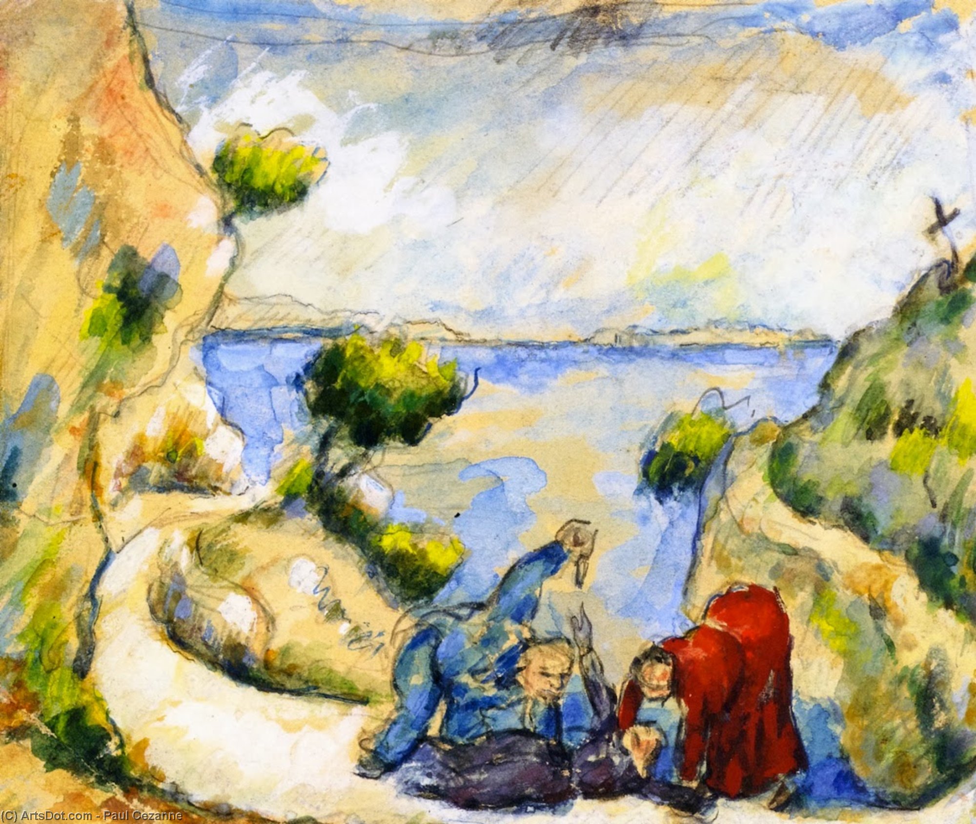 WikiOO.org - Encyclopedia of Fine Arts - Maleri, Artwork Paul Cezanne - Murder in the Ravine