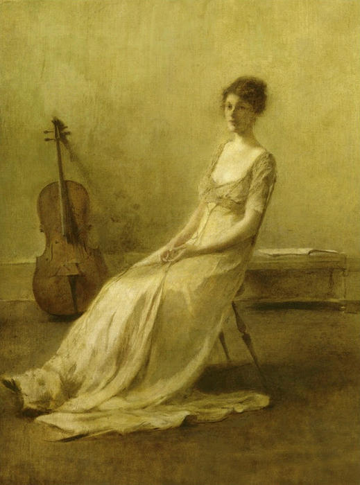 WikiOO.org - Encyclopedia of Fine Arts - Maleri, Artwork Thomas Wilmer Dewing - The Musician