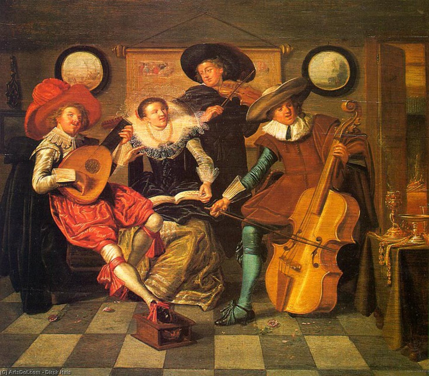 WikiOO.org - Encyclopedia of Fine Arts - Maleri, Artwork Dirck Hals - Musicians