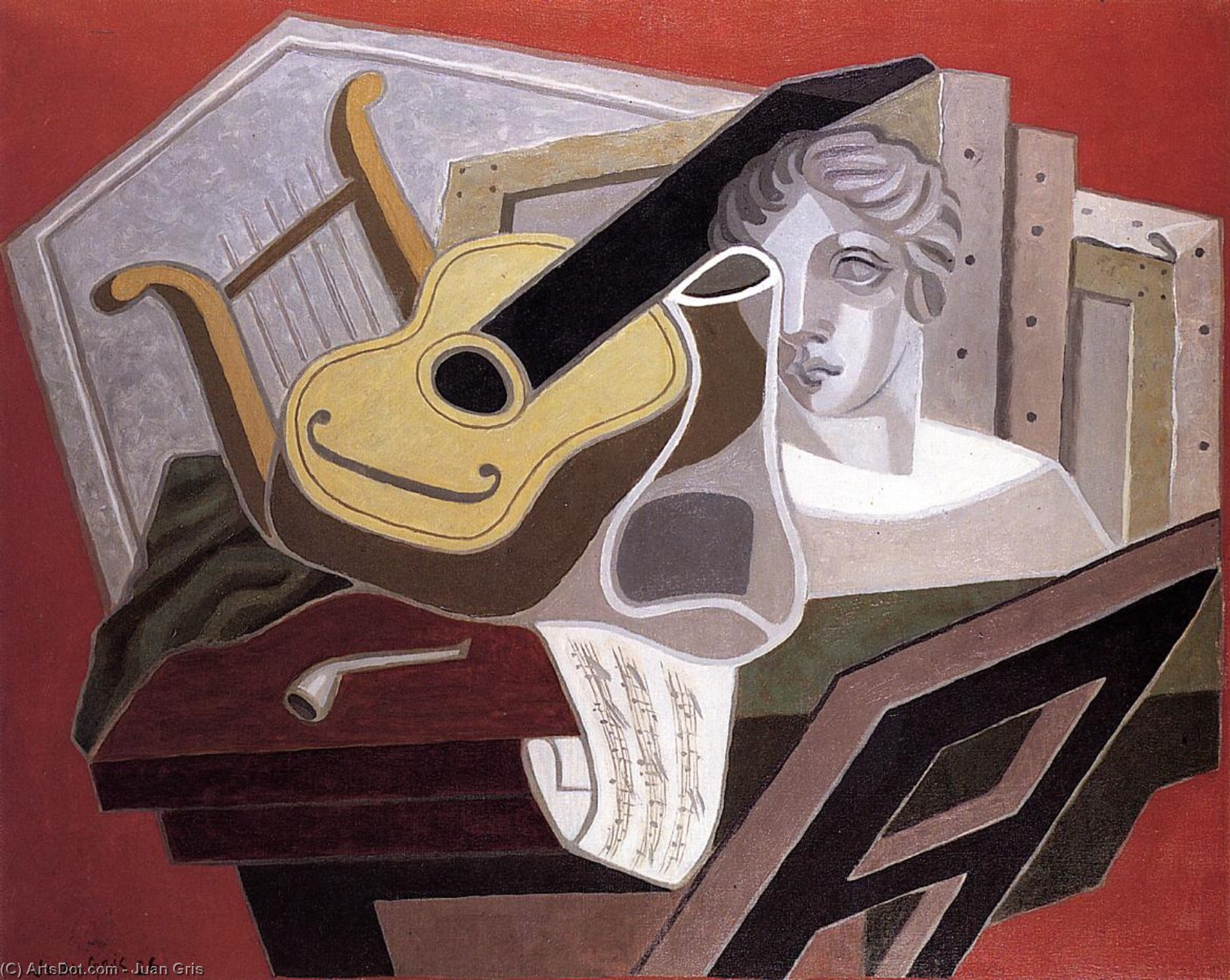 WikiOO.org - Encyclopedia of Fine Arts - Maleri, Artwork Juan Gris - The Musician s Table