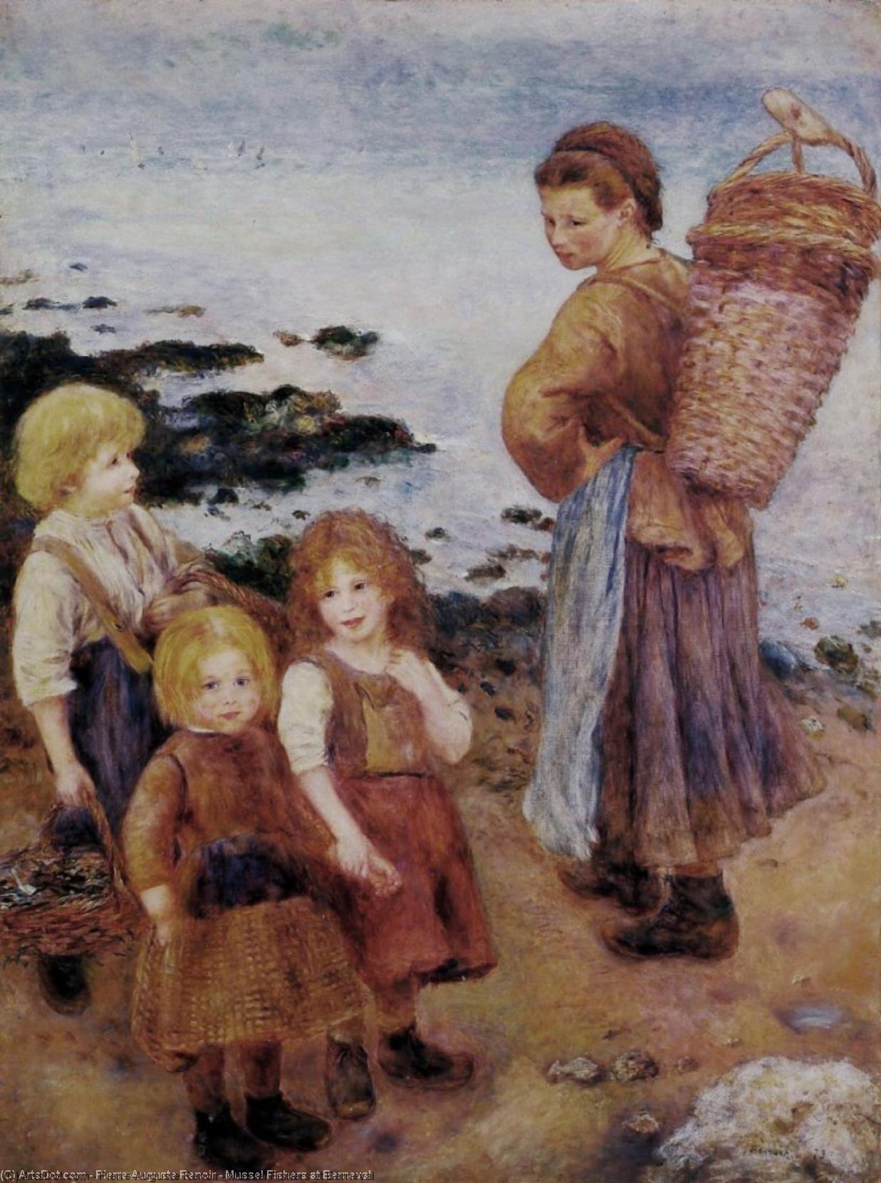 Wikoo.org - موسوعة الفنون الجميلة - اللوحة، العمل الفني Pierre-Auguste Renoir - Mussel Fishers at Berneval