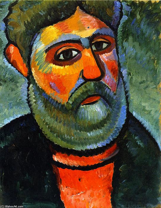 Wikioo.org - The Encyclopedia of Fine Arts - Painting, Artwork by Alexej Georgewitsch Von Jawlensky - Man with Green Beard