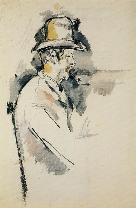 WikiOO.org - אנציקלופדיה לאמנויות יפות - ציור, יצירות אמנות Paul Cezanne - Man with a Pipe