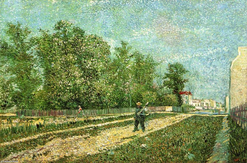WikiOO.org - Güzel Sanatlar Ansiklopedisi - Resim, Resimler Vincent Van Gogh - Man with Spade in a Suburb of Paris