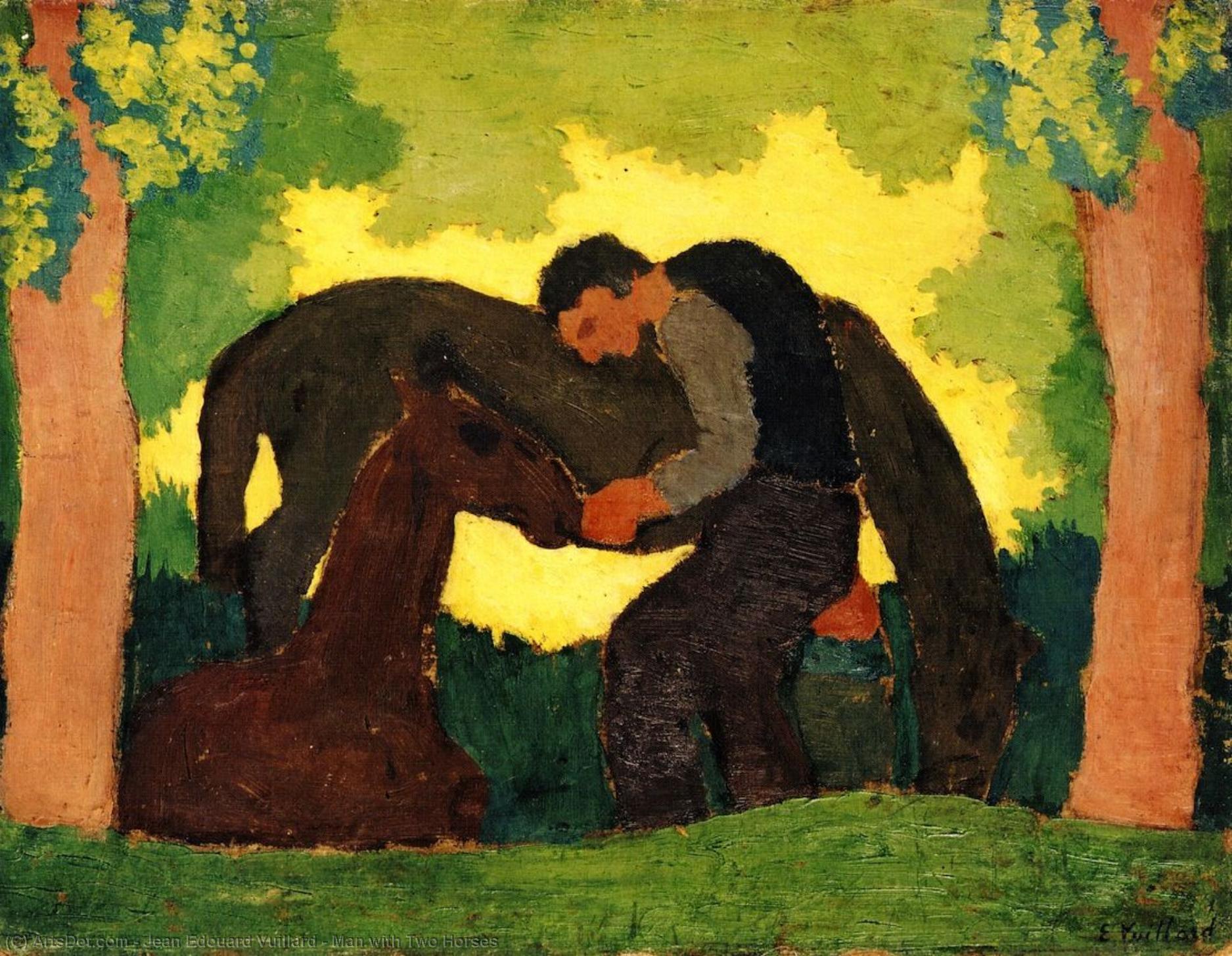 WikiOO.org - Enciklopedija likovnih umjetnosti - Slikarstvo, umjetnička djela Jean Edouard Vuillard - Man with Two Horses
