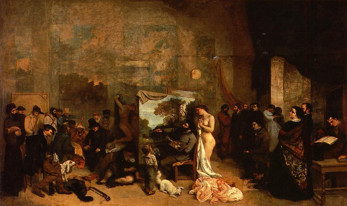 WikiOO.org - Encyclopedia of Fine Arts - Malba, Artwork Gustave Courbet - My Atelier (also known as Allegory)