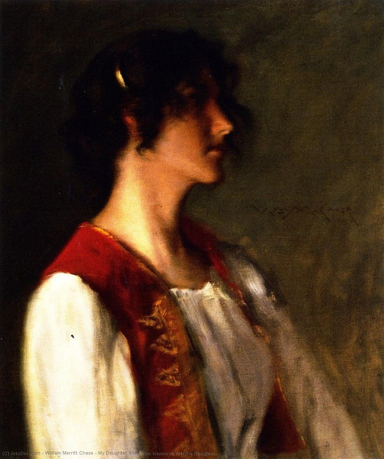 Wikioo.org - The Encyclopedia of Fine Arts - Painting, Artwork by William Merritt Chase - My Daughter Alice (also known as Artist's Daughter)