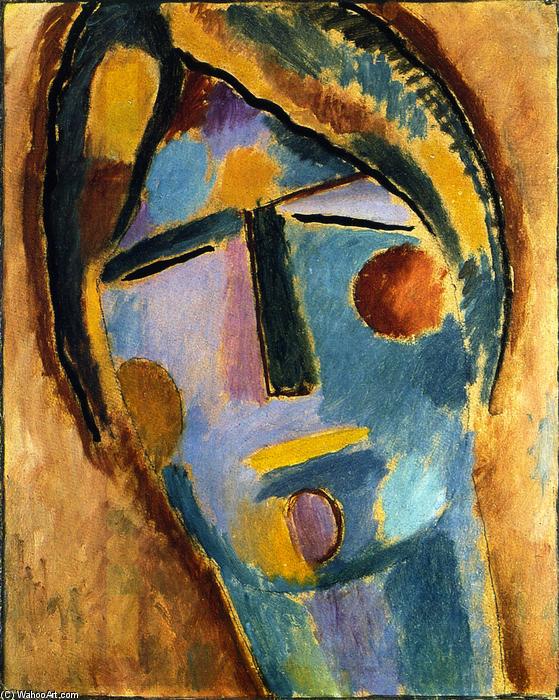 Wikioo.org - The Encyclopedia of Fine Arts - Painting, Artwork by Alexej Georgewitsch Von Jawlensky - Mystical Head: Large Head of a Woman (also known as Marble Head)