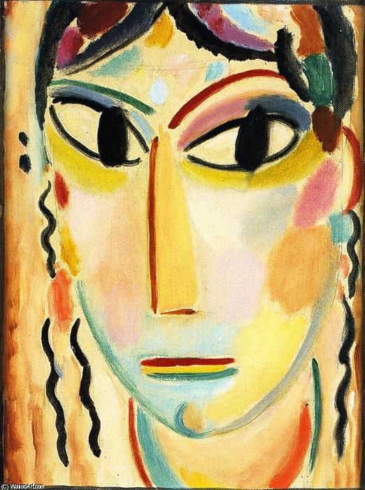 Wikioo.org - The Encyclopedia of Fine Arts - Painting, Artwork by Alexej Georgewitsch Von Jawlensky - Mystical Head: Young Girl