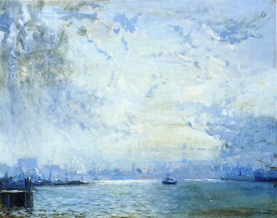 Wikioo.org - The Encyclopedia of Fine Arts - Painting, Artwork by Arthur Clifton Goodwin - The Mystic River Docks