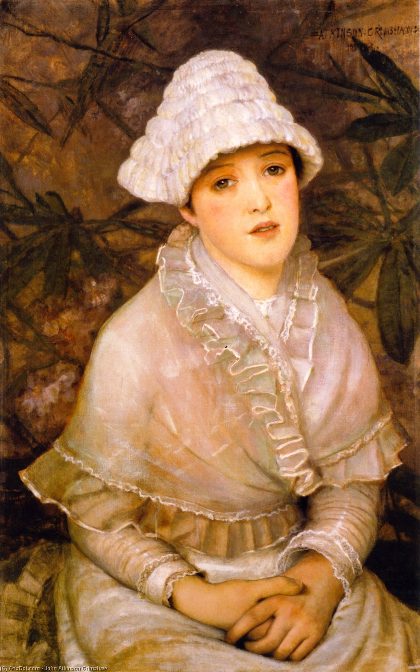 WikiOO.org - Enciclopédia das Belas Artes - Pintura, Arte por John Atkinson Grimshaw - My Wee White Rose