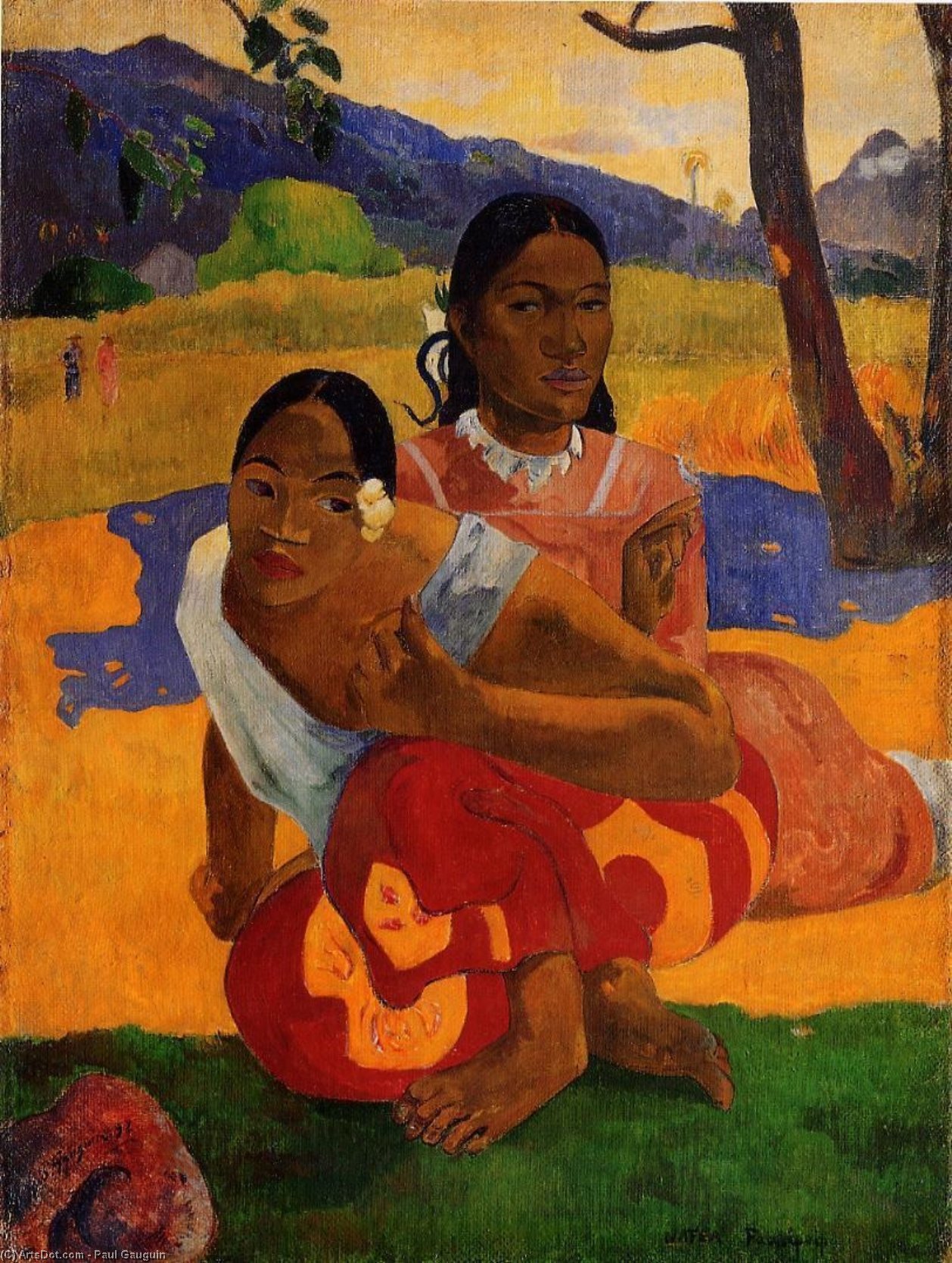 WikiOO.org - Encyclopedia of Fine Arts - Maalaus, taideteos Paul Gauguin - Nafeaffaa Ipolpo (also known as When Will You Marry.)