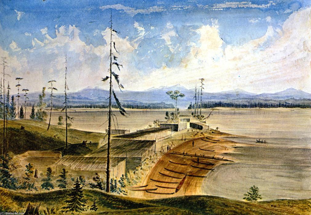 WikiOO.org - Enciclopédia das Belas Artes - Pintura, Arte por James Madison Alden - Nanaimo Indian Village