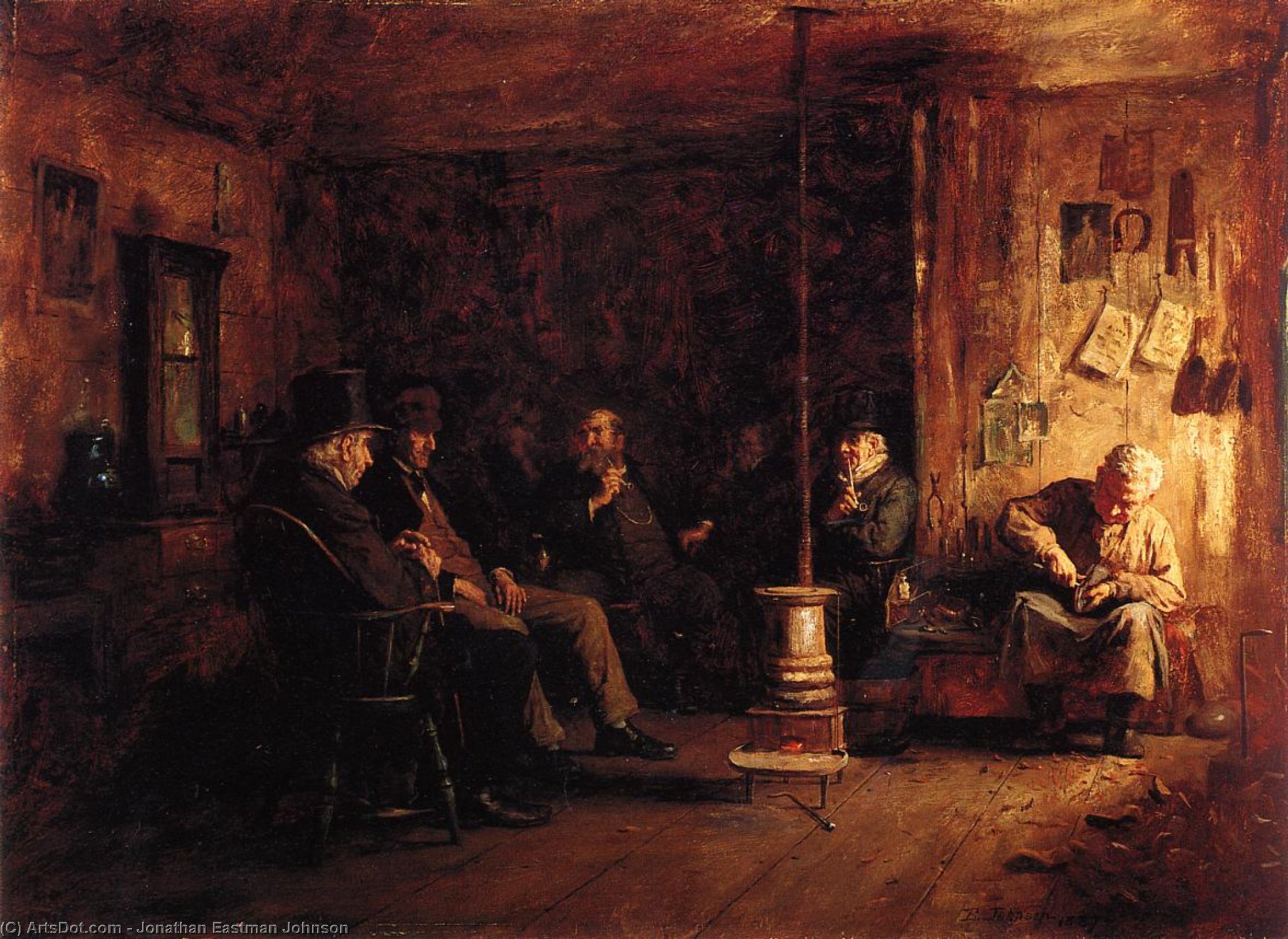 Wikioo.org - The Encyclopedia of Fine Arts - Painting, Artwork by Jonathan Eastman Johnson - The Nantucket School of Philosophy