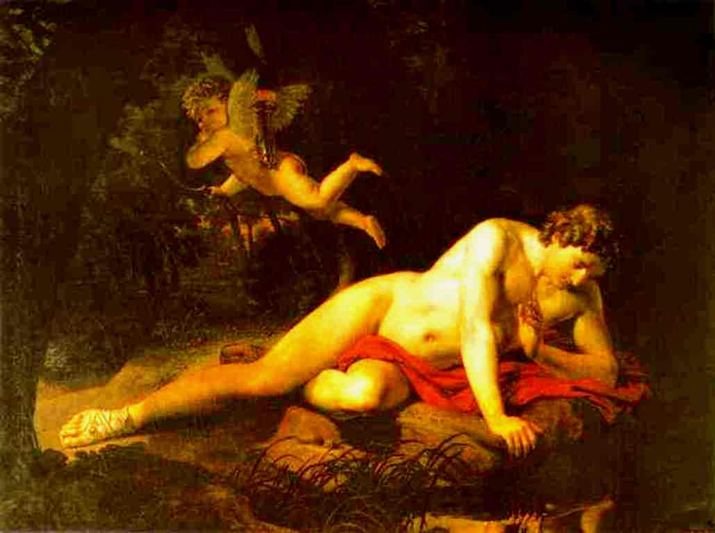 WikiOO.org - Encyclopedia of Fine Arts - Maľba, Artwork Karl Pavlovich Brulloff - Narcissus