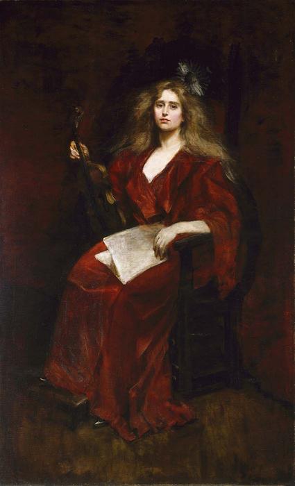 WikiOO.org - Encyclopedia of Fine Arts - Maleri, Artwork Alice Pike Barney - Natalie with Violin