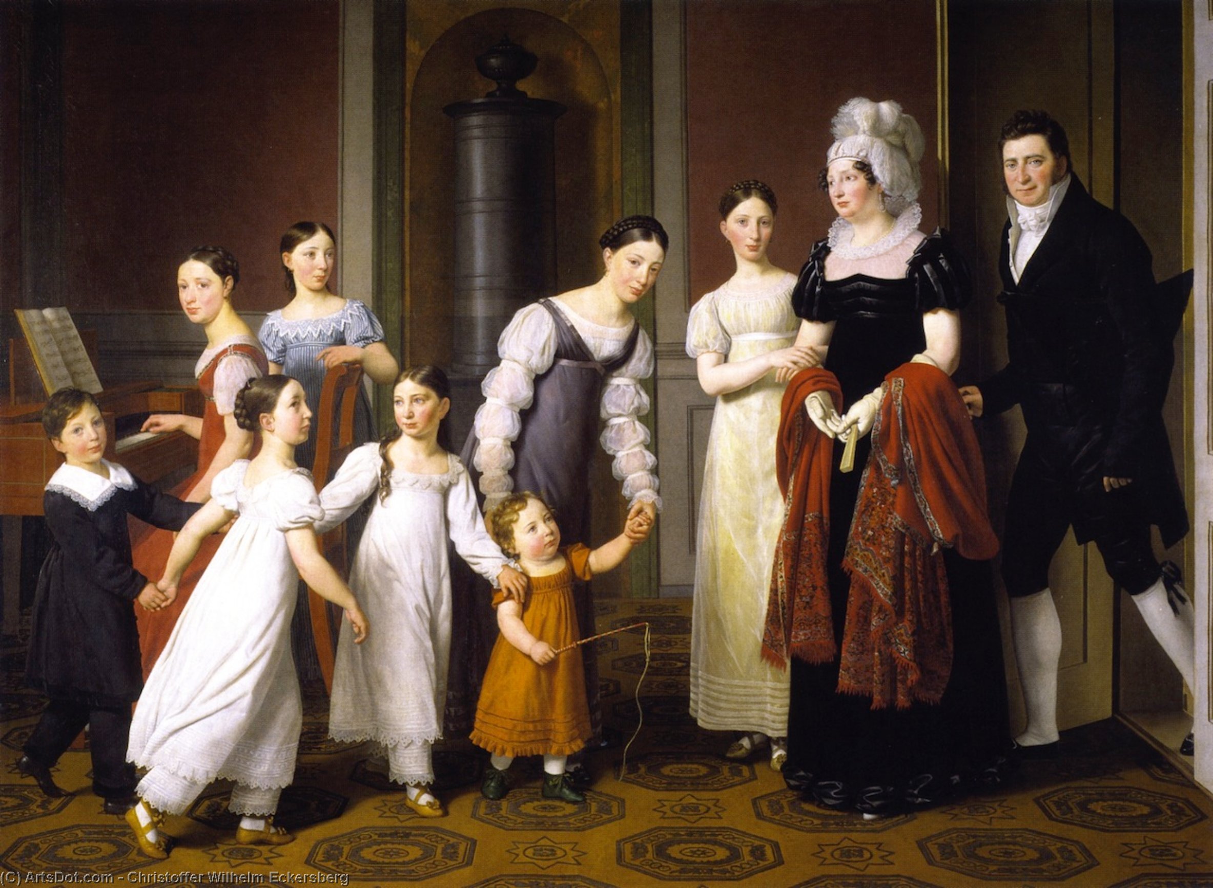 Wikioo.org - The Encyclopedia of Fine Arts - Painting, Artwork by Christoffer Wilhelm Eckersberg - The Nathanson Family