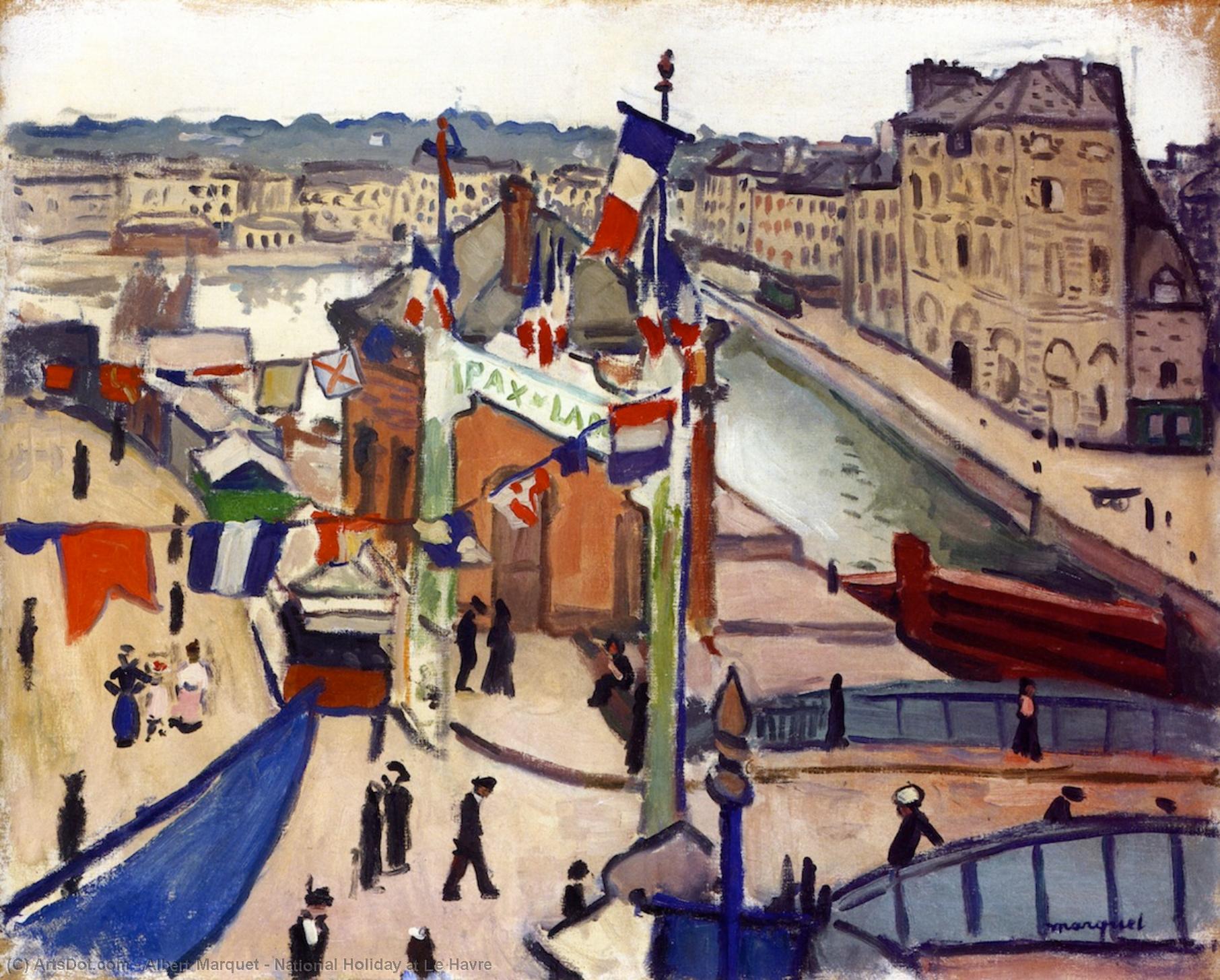 WikiOO.org - Encyclopedia of Fine Arts - Maľba, Artwork Albert Marquet - National Holiday at Le Havre