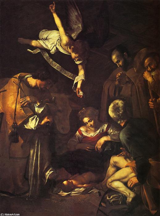 Wikioo.org - The Encyclopedia of Fine Arts - Painting, Artwork by Caravaggio (Michelangelo Merisi) - Nativity with Saints Francis and Lawrence