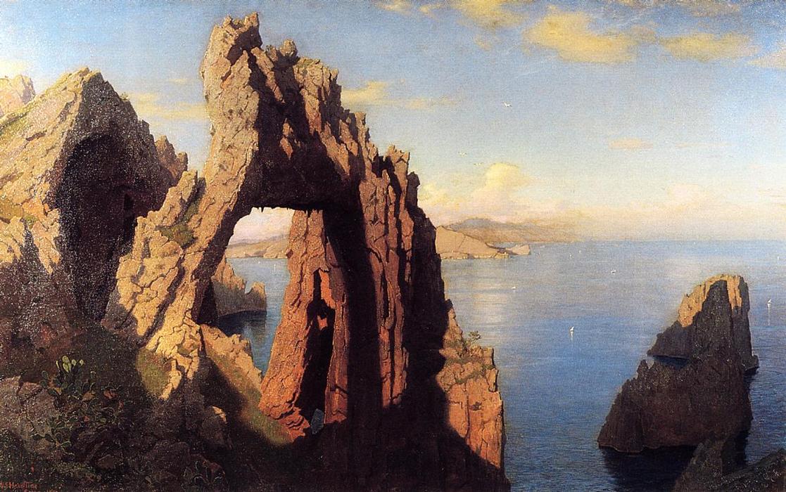 Wikioo.org - The Encyclopedia of Fine Arts - Painting, Artwork by William Stanley Haseltine - Natural Arch at Capri