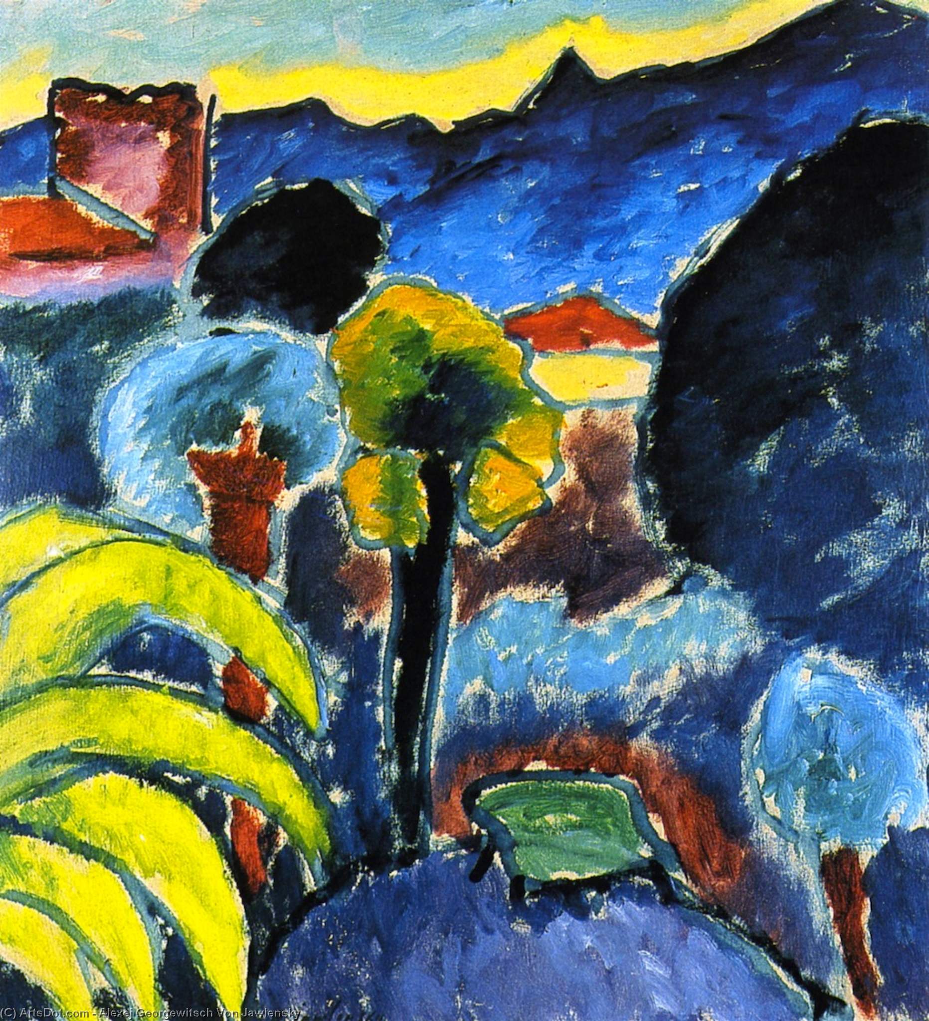 Wikioo.org - The Encyclopedia of Fine Arts - Painting, Artwork by Alexej Georgewitsch Von Jawlensky - Nature's Festival - Bordighera