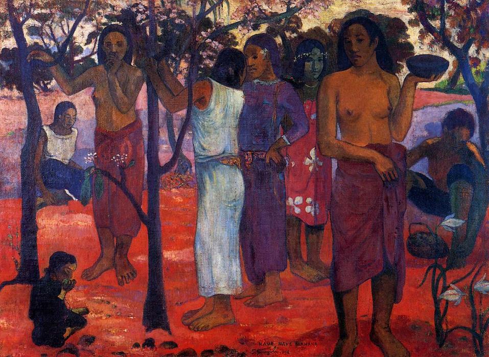 WikiOO.org - 백과 사전 - 회화, 삽화 Paul Gauguin - Nave Nave Mahana (also known as Delightful Day)