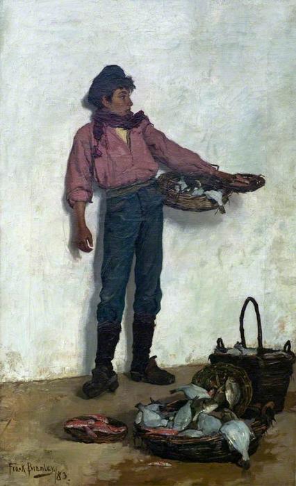 WikiOO.org - Encyclopedia of Fine Arts - Festés, Grafika Frank Bramley - Neapolitan Fisher Boy