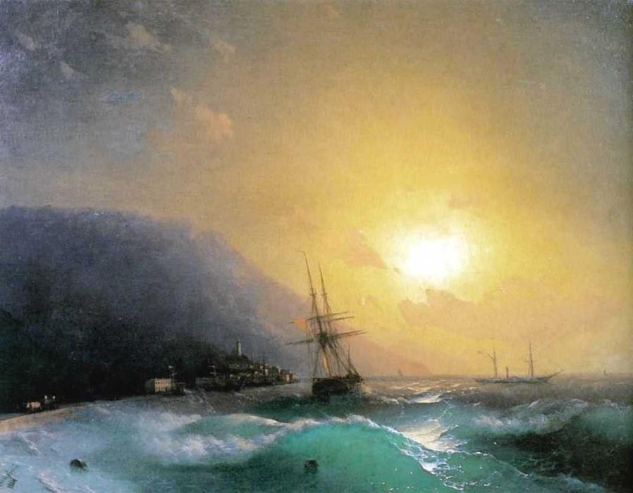 Wikioo.org - The Encyclopedia of Fine Arts - Painting, Artwork by Ivan Aivazovsky - Near coast of Yalta