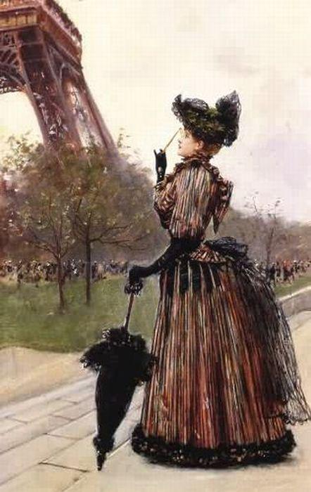 WikiOO.org - Encyclopedia of Fine Arts - Maleri, Artwork Jean Georges Béraud - Near the Eiffel Tower
