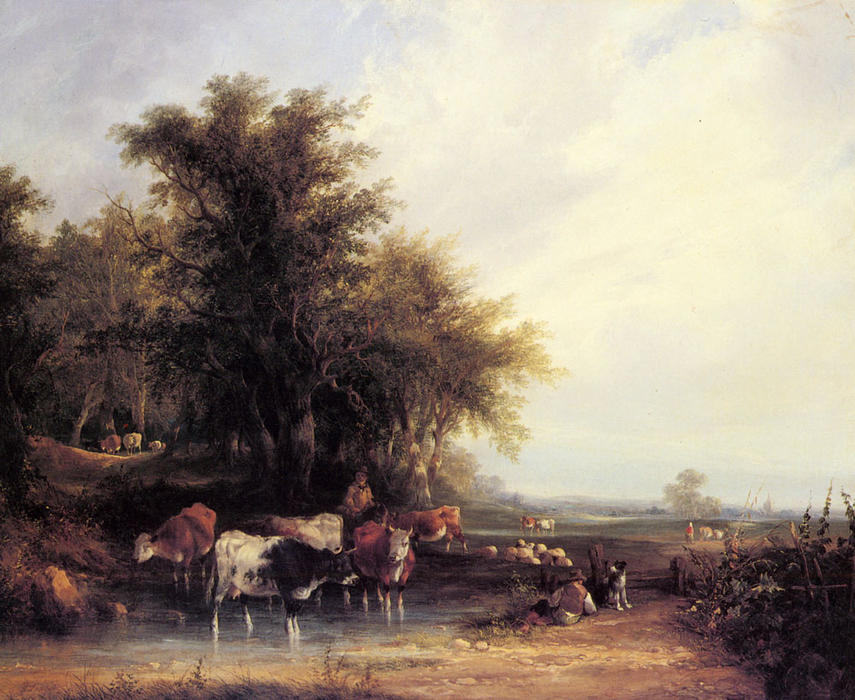 Wikioo.org - The Encyclopedia of Fine Arts - Painting, Artwork by William Shayer Senior - Near the New Forest