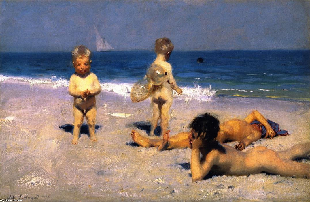 WikiOO.org - Enciklopedija likovnih umjetnosti - Slikarstvo, umjetnička djela John Singer Sargent - Neopolitan Children Bathing