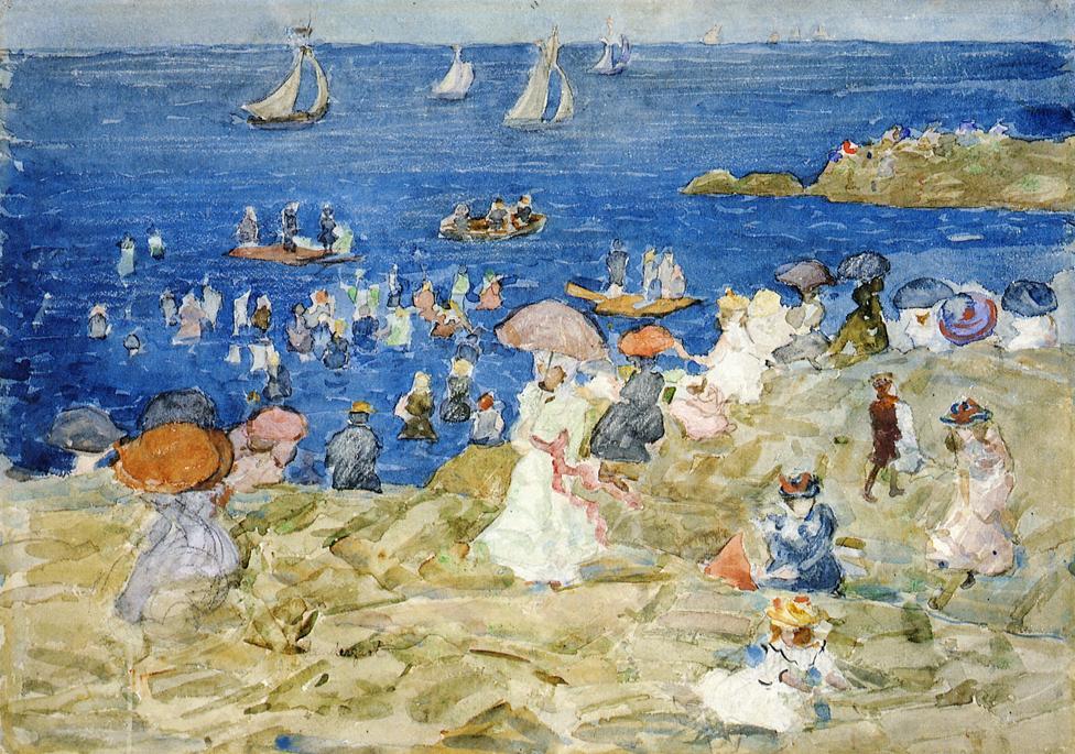 Wikioo.org - The Encyclopedia of Fine Arts - Painting, Artwork by Maurice Brazil Prendergast - New England Beach Scene