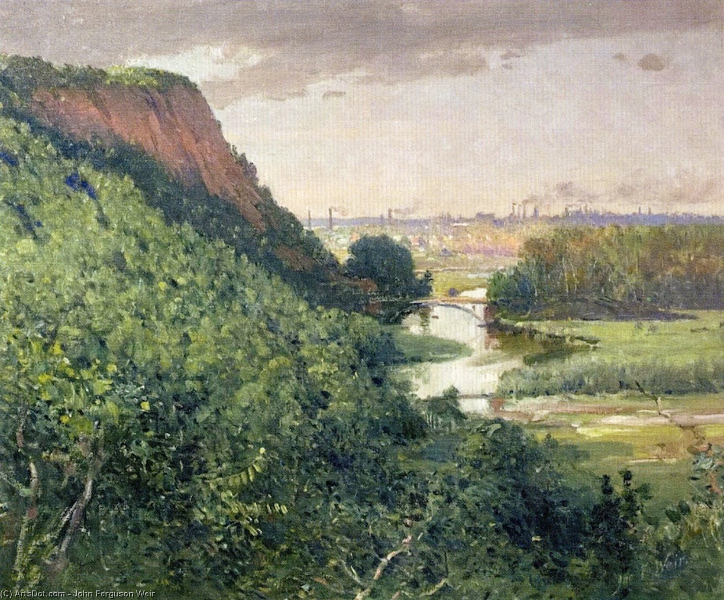 Wikioo.org - The Encyclopedia of Fine Arts - Painting, Artwork by John Ferguson Weir - New Haven from East Rock
