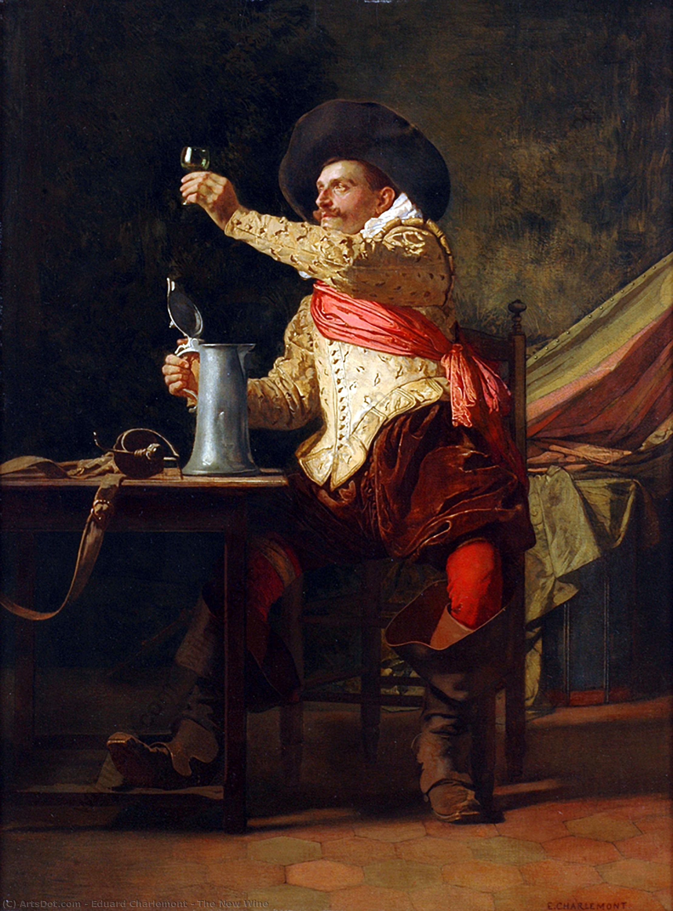 Wikioo.org - The Encyclopedia of Fine Arts - Painting, Artwork by Eduard Charlemont - The New Wine