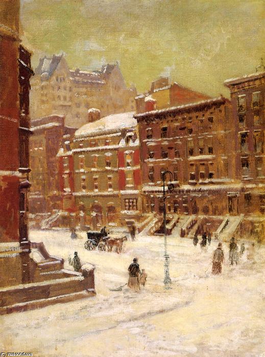 Wikioo.org - The Encyclopedia of Fine Arts - Painting, Artwork by Paul Cornoyer - New York City View in Winter