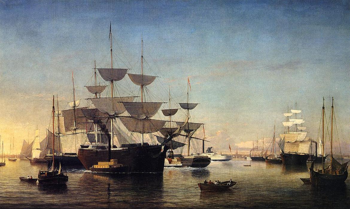 WikiOO.org - אנציקלופדיה לאמנויות יפות - ציור, יצירות אמנות Fitz Hugh Lane - New York Harbor