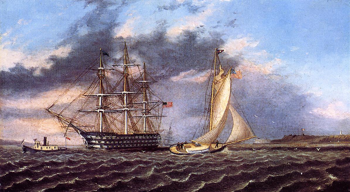 Wikioo.org - The Encyclopedia of Fine Arts - Painting, Artwork by James Edward Buttersworth - New York Harbor
