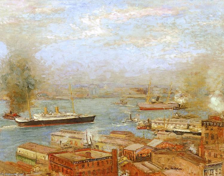 Wikioo.org - The Encyclopedia of Fine Arts - Painting, Artwork by Julius Garibaldi Melchers - New York Harbor