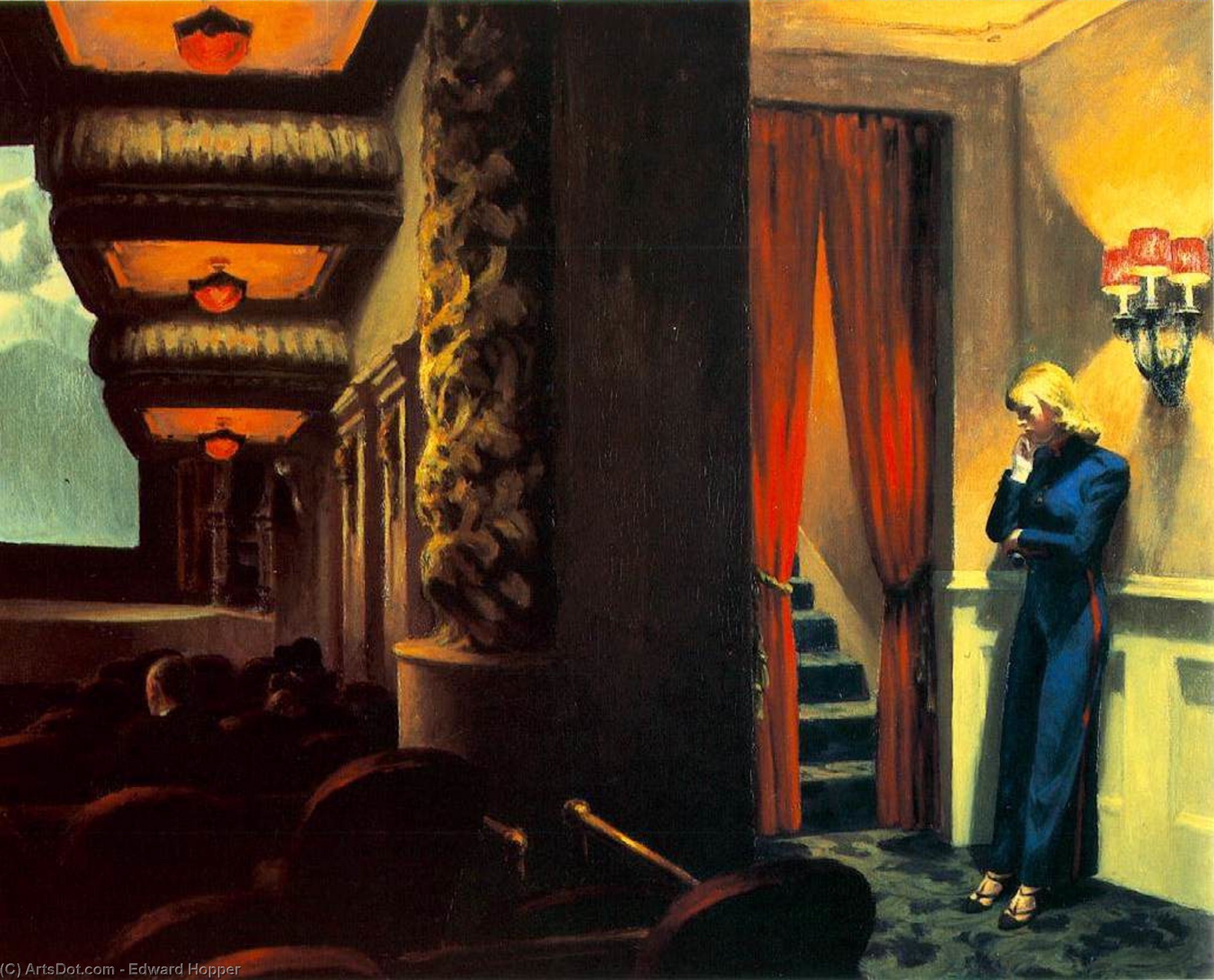 WikiOO.org - Enciklopedija dailės - Tapyba, meno kuriniai Edward Hopper - New York Movie