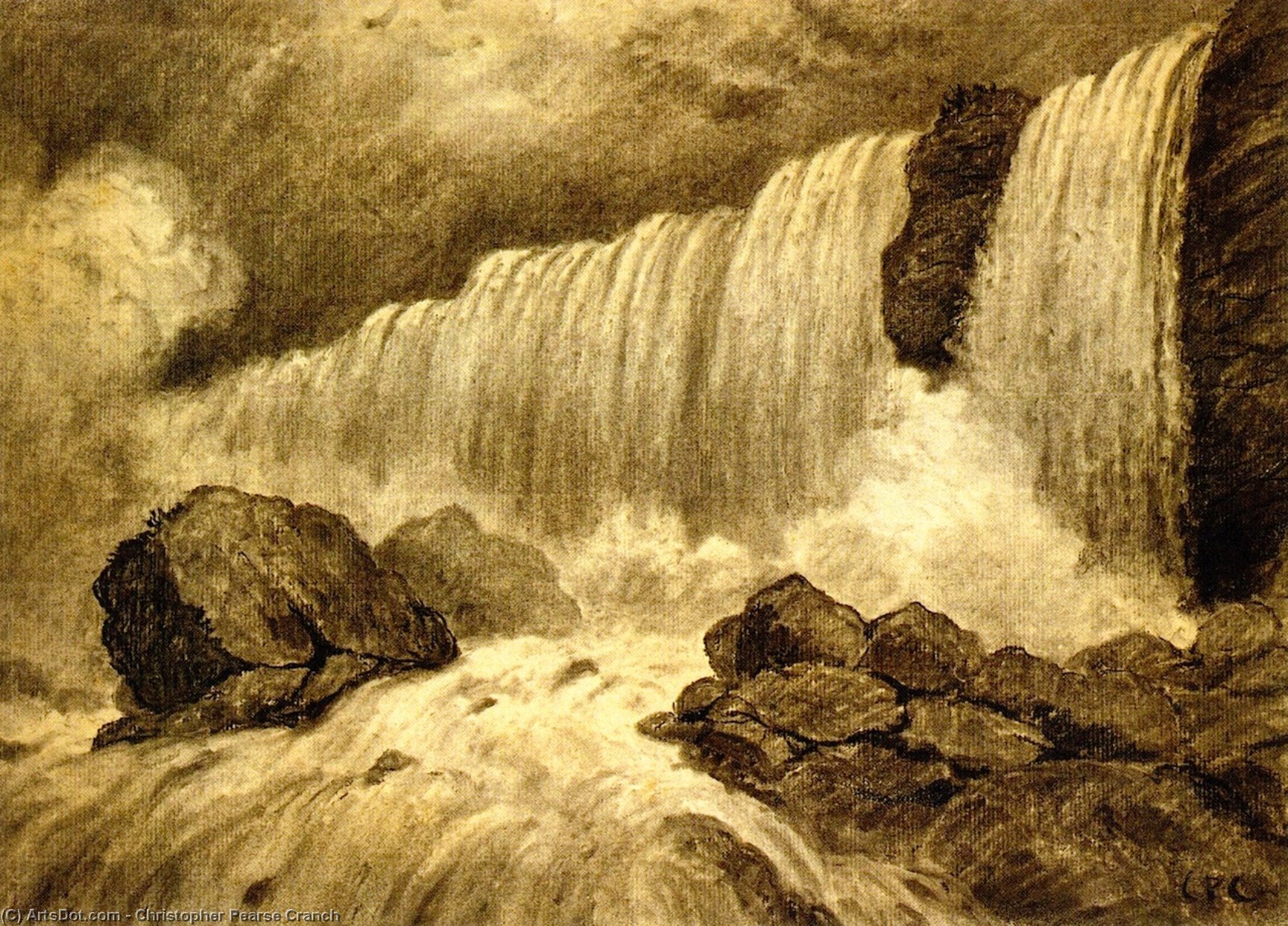 WikiOO.org - Enciklopedija dailės - Tapyba, meno kuriniai Christopher Pearse Cranch - Niagara (also known as American Falls)