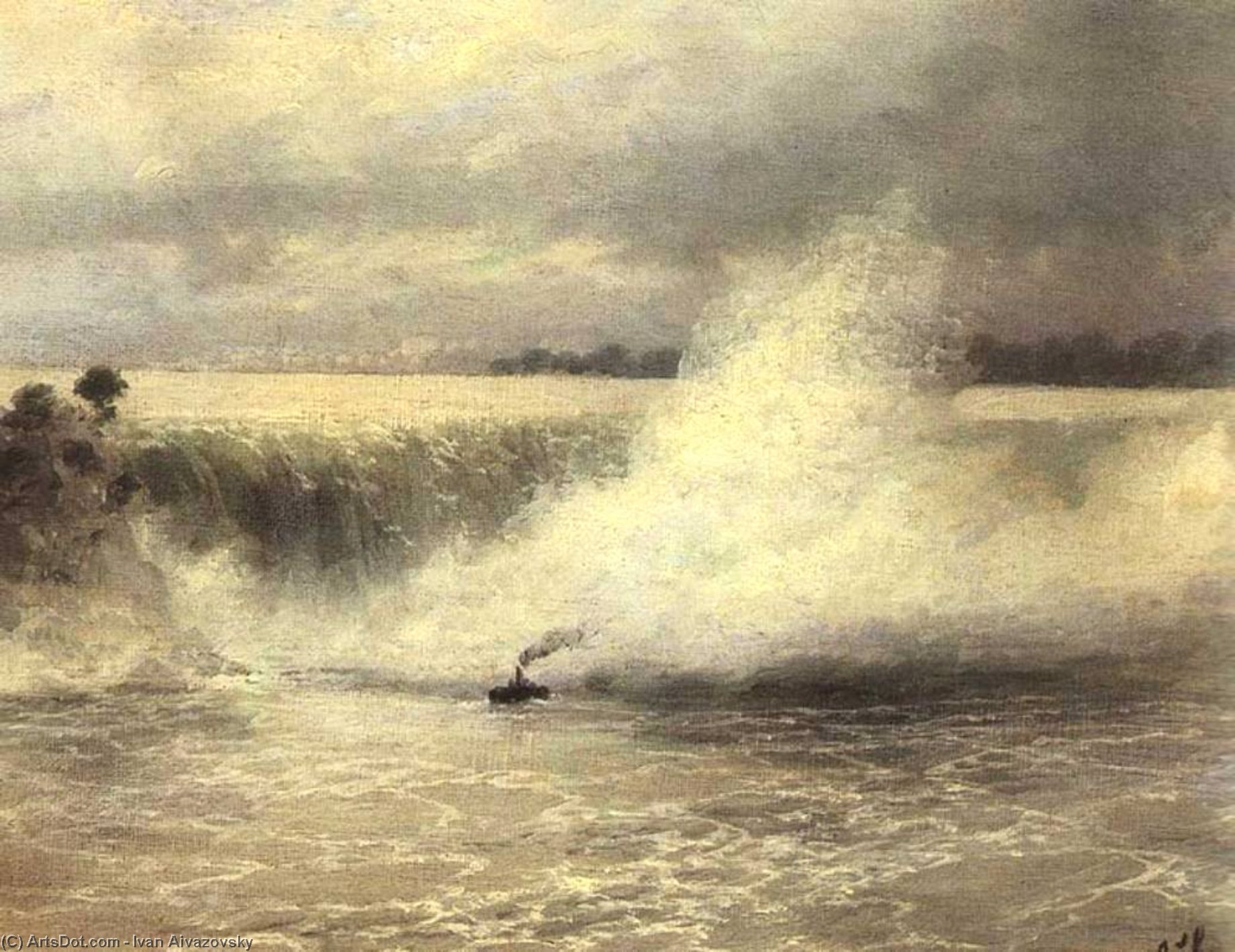 WikiOO.org - Encyclopedia of Fine Arts - Maleri, Artwork Ivan Aivazovsky - The Niagara waterfall
