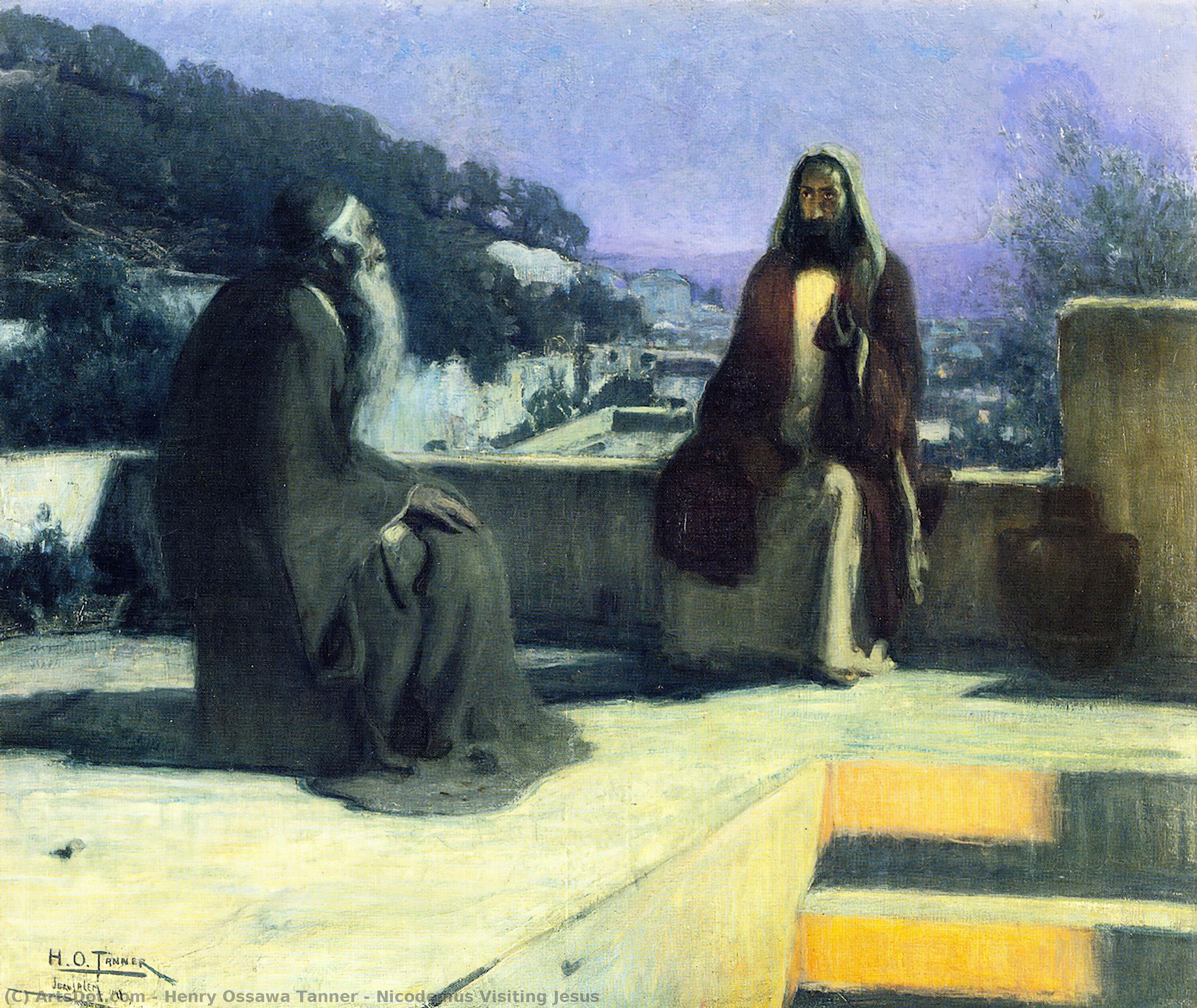Wikioo.org - The Encyclopedia of Fine Arts - Painting, Artwork by Henry Ossawa Tanner - Nicodemus Visiting Jesus